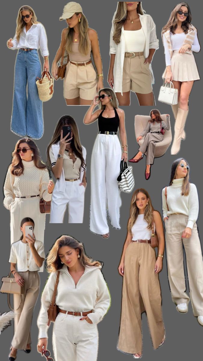 Details of Old Money style: beige knitwear, tailored trousers, and premium leather loafers.